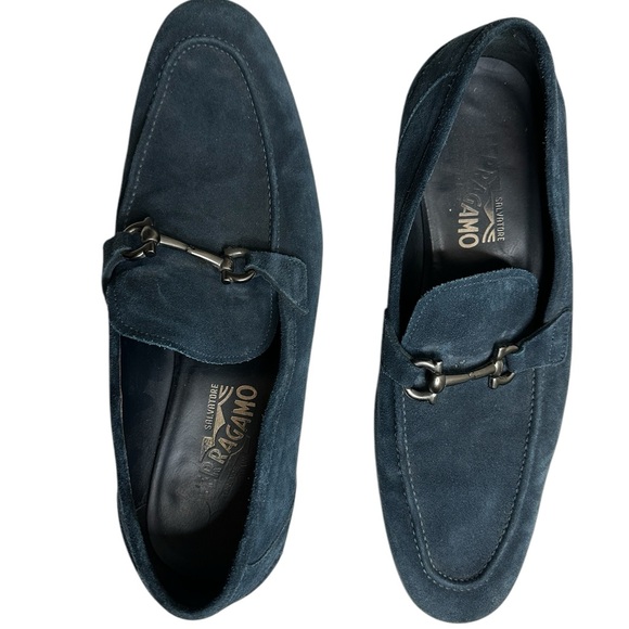 Men's Blue Suede Loafers - Picture 6 of 12